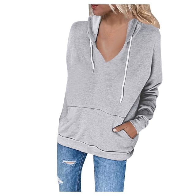 RKSTN Womens Sweatshirt Fashion Casual Slim Zipper Hoodie Solid Color Drawstring Fit Soft Tops with Pockets