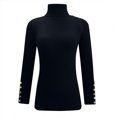 thumbnail image 5 of Cameland Pull Tricoté à Manches Longues pour Femmes, Couleur Unie, Col Haut, 5 of 5