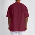 thumbnail image 4 of Men T Shirts Male Summer Pure Oversized Shirt Solid Color Large Size Short Sleeve Round Shoulder Top, 4 of 5