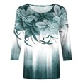 thumbnail image 5 of Pompotops T-shirt Ample Imprimé Mode Femme Manches 3/4 Mi-Longueur Col Rond Décontracté en Liquidation, 5 of 5