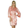 thumbnail image 3 of Bimba Women Short Satin Getting Ready Robe Bridesmaid Kimono Sleeve Coverup, 3 of 8