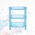 thumbnail image 3 of Square Storage Rack Detachable 3-layers Holder Kitchen Bathroom Rack (Blue), 3 of 7