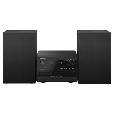 Panasonic Système Stéréo Compact avec Lecteur CD, Bluetooth, Radio FM et USB avec Basses et Commande des Aigus, Système Stéréo 20 W pour la Maison avec Télécommande - SC-PM270PP-K (Noir)