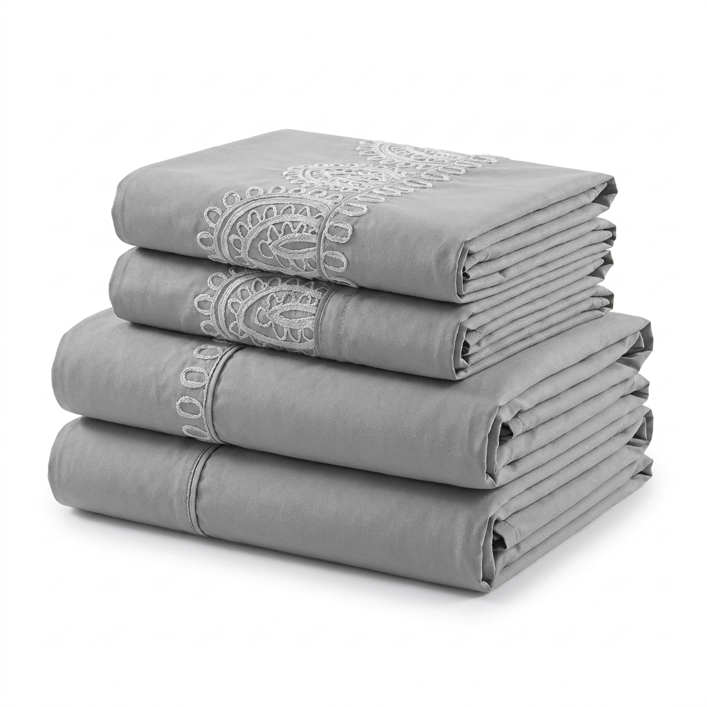Johnson Home 7 Piece 300 Thread Count Fashion Bedding Set Ribbon Maze (King)