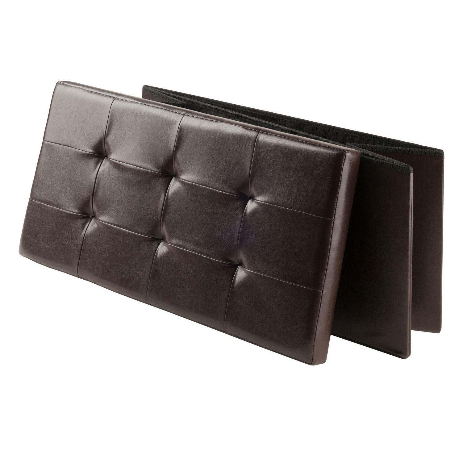 Pouf Ashford de Winsome en faux cuir avec espace de rangement