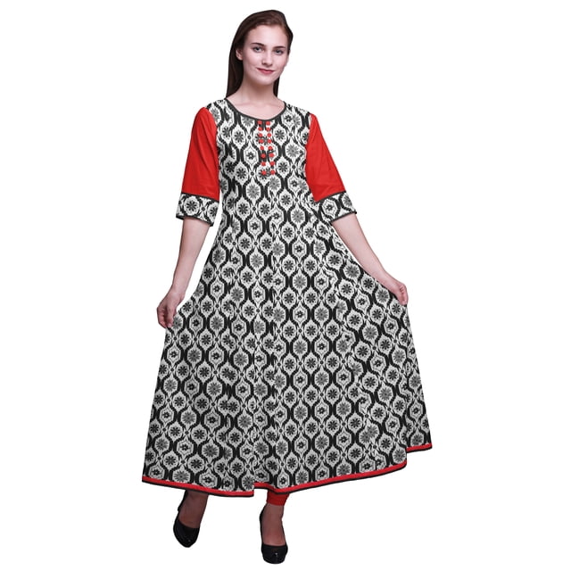 Bimba Anarkali Kurta Imprimée Longue Robe Maxi IndianKurtisFor Femmes Tenue de Fête
