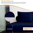 thumbnail image 3 of 600 TC Egyptian Cotton RV King Bed Sheet Set Include's - 21" inch Deep Fitted Sheet | 1 Flat Sheet | 2 Pillowcases | Navy Blue Solid, 3 of 7