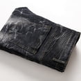 thumbnail image 3 of B91xZ Men's Straight Taper Jean Ripped Stretch Distressed Destroyed Straight Leg Denim Pants,Black 38, 3 of 5