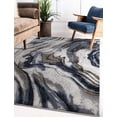 thumbnail image 1 of LaDole Rugs 3x5 ft Modern Premium Area Runner Rug | Abstract Small Carpet For Entry Way, Hallway, Home Office, Entrance Indoor Floor Décor | Blue Grey, 1 of 5
