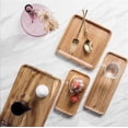 thumbnail image 1 of Oleegame 1PC Placemat Wood Serving Tray Durable Dishwasher Rectangular Party Plates Household Tableware, 1 of 9
