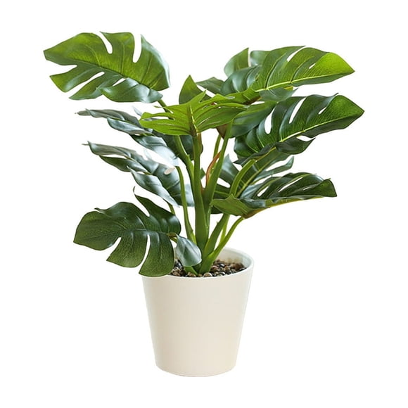 Small Fake Plants Simulation Monstera Deliciosa Liebm Pot Home Living Room Decoration Pot Fresh Small Green Plant Fake Plants