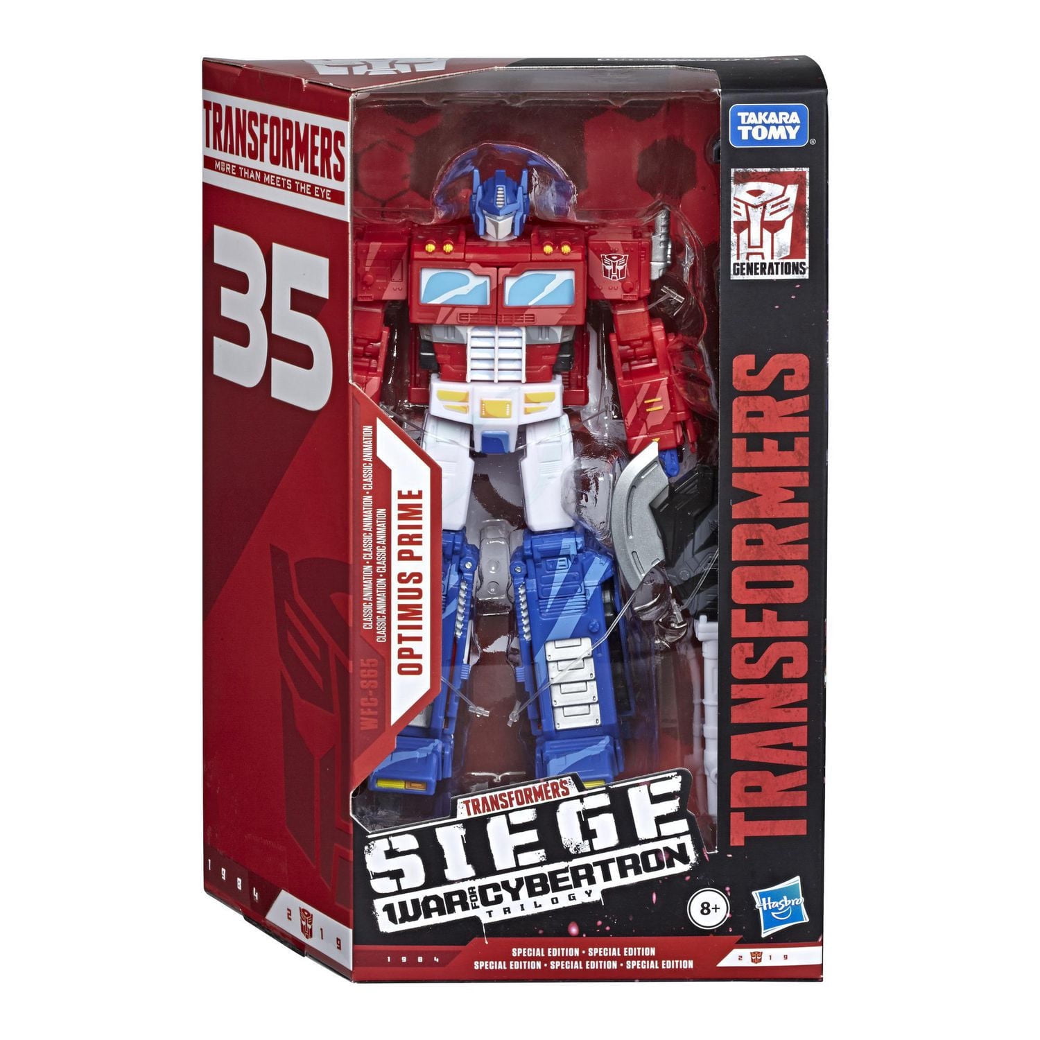 Jouets Transformers Generations War for Cybertron, édition spéciale 35e anniversaire WFC-S65, Optimus Prime du dessin animé classique, décoration par ombrage de celluloïd