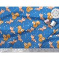 thumbnail image 2 of Soimoi Blue polyester Crepe Fabric Fox & Arrow Tribal Printed Fabric 1 Yard 52 Inch Wide, 2 of 5