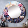 thumbnail image 1 of Designart « Purple Dreamy Flowers VII » Botanique Abstrait Violet Grand Miroir Rond - Miroir Rond Déco Murale - Miroir Rond Imprimé Style Cottage 36 Pouces x 36 Pouces Inch, 1 of 5