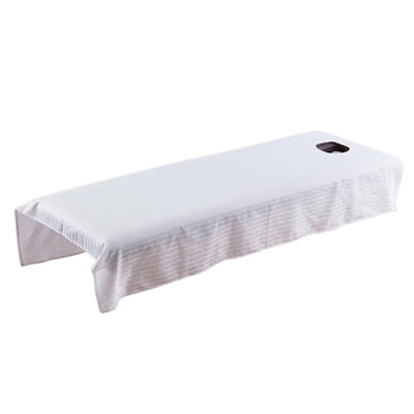 Housse de Table de Lit en Coton Doux 80x190cm Beauté Massage SPA Traitement Drap Doux - Blanc