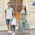 thumbnail image 3 of PatPat Tenues Assorties pour la Famille Robes Smockées à Imprimé Floral Intégral et Robe en Coton à Rayures Colorblock Fille 6-7 Ans, 3 of 5