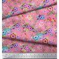 thumbnail image 3 of Soimoi Poly Georgette Fabric Leaves, & Rose Floral Printed Craft Fabric by The Yard 52 Inch Wide, 3 of 3