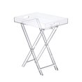 thumbnail image 1 of FixtureDisplays® Clear Furniture Acrylic Folding Tray Table, Acrylic Side Table, Transparent Acrylic End Table, Lucite Riser Pedestal 19 X 13 X 23" 15593, 1 of 8
