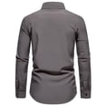 thumbnail image 4 of Chemises pour Hommes Manches Longues Mode Décontractée Col Rabattu Bouton Chemise Blouse Manches Longues, 4 of 9