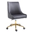 thumbnail image 1 of Meridian Furniture Karina Fauteuil de Bureau Pivotant Réglable en Velours Gris et Or, 1 of 12