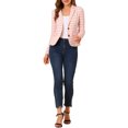 thumbnail image 2 of INSPIRE CHIC Blazer à Rayures pour Femmes à Revers Cranté, Fermeture à Boutons, 2 of 8