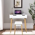 thumbnail image 4 of Patiojoy Makeup Vanity Table W/Flip Top Mirror 2-in-1 Dresser & Stool, 4 of 6