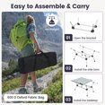 thumbnail image 4 of Patiojoy Table de Camping Pliante Table de Plage Roulante en Aluminium Pliable avec Sac de Transport Hauteur Réglable à 4 Niveaux Argent, 4 of 7
