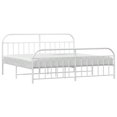 thumbnail image 3 of vidaXL Metal Bed Frame with Headboard and Footboard White 193x203 cm, 3 of 5