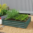 thumbnail image 2 of Outsunny 4' x 4' x 1' Galvanized Raised Garden Bed, Dark Green, 2 of 10
