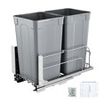 thumbnail image 1 of VEVOR Double Pullout Waste Container Kitchen Trash Can with Soft Close Grey 27QTx2, 1 of 9