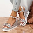 thumbnail image 4 of LSLJS Sandales Compensées pour Femmes, Chaussures Décontractées à Bout Ouvert pour Femmes avec Strass, Sandales Compensées à Plateforme Confortables, 4 of 7
