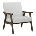 thumbnail image 1 of Fauteuil Weldon en Tissu Gris Fumée avec Cadre Fini Brun Brossé, 1 of 7