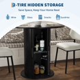 thumbnail image 4 of CazToi Round Dining Table with Rolling Shutter Cabinet Multi-Functional Wood Kitchen Table, 4 of 8