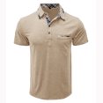 thumbnail image 1 of HKEJIAOI Chemise Blouse Homme Décontractée Mode Manches Courtes à Carreaux Col Rabattu à Boutons, 1 of 6