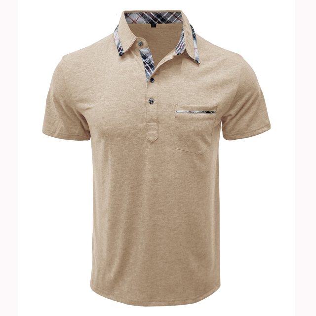 HKEJIAOI Chemise Blouse Homme Décontractée Mode Manches Courtes à Carreaux Col Rabattu à Boutons
