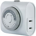 thumbnail image 1 of GE, 15119 24-Hour Indoor Basic Timer, 1 Polarized Outlet, Plug-In, Daily On/Off Cycle, 30 Minute Interval, for Lamps, Seasonal Appliances, and Portable Fans, 1 Pack, 1 of 1