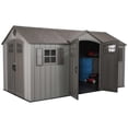 thumbnail image 1 of Lifetime Outdoor Storage Shed, 15 ft x 8 ft With Dual Side Entry, Dark Grey Roughcut, 1 of 9
