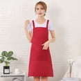 thumbnail image 4 of Btomtd H Back Style Apron With Pocket For Women Men Adjustable Large Size Comfortable Kitchen Home Cooking, Wine, 4 of 5