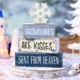thumbnail image 1 of LSLJS Christmas Blue Snowflake Tiered Tray Exquisite Wooden Decorative Piece Fall-Winter Centerpiece for Dining Tables, 1 of 6