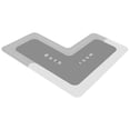 thumbnail image 3 of Bathroom Rug under $5! Yannianjz L-Shaped Bath Mat, Corner Absorbent Bathroom Rug, Non-Slip Kitchen Floor Mat, Memory Foam Carpet for Tub Shower, 80x80cm Grey Blue Brown, 3 of 9
