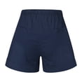 thumbnail image 5 of Women Shorts Plus Size Casual Solid Color Comfy Mid Rise Pants for Women Fashion Loose Fit Daily Trendy Womens Pants Drawstring Lightweight Party Vacation Beach Shorts with Pocket（Navy,5XL）, 5 of 5