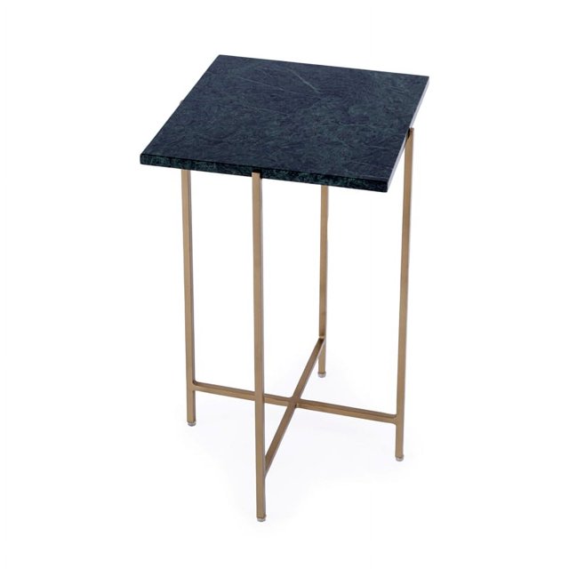 Butler Specialty Company Table d'Appoint Carrée en Marbre et Métal Nigella - Marbre Vert