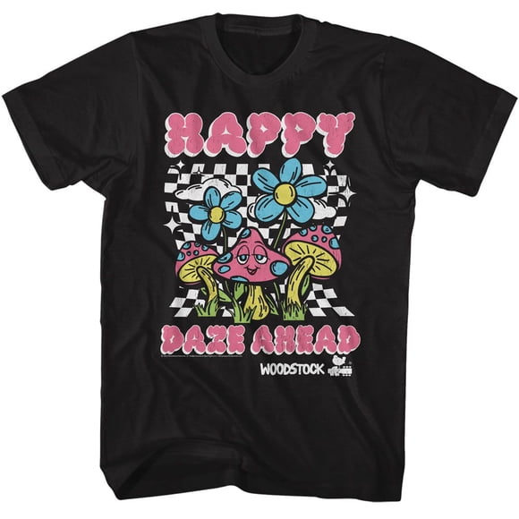 Woodstock T-Shirt Noir pour Adulte Happy Daze Ahead L