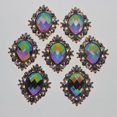 thumbnail image 4 of 10x Crystal Rhines Button Flatback Cabochon Embellishments AB Color 30x25mm, 4 of 7