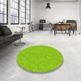 thumbnail image 4 of Ahgly Tapis Rond Lavable en Machine Intérieur Transitionnel Vert Pois, 5 Pieds Rond, 4 of 7