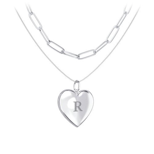 Collier Superposé avec Médaillon et Chaîne Trombone