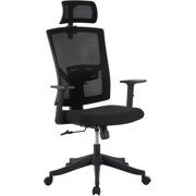 Twister.CK High Back Ergonomic Office Chair, Adjustable Lumbar Support & Headrest, Swivel Task Chair, Height-Adjustable Rocking Mesh Computer Desk Chair, for Home Office, Black