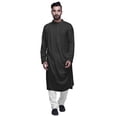 thumbnail image 1 of Atasi Solid Mens Kurta Cowl Drape Rayon Slub Festive Clothing Wear, 1 of 7