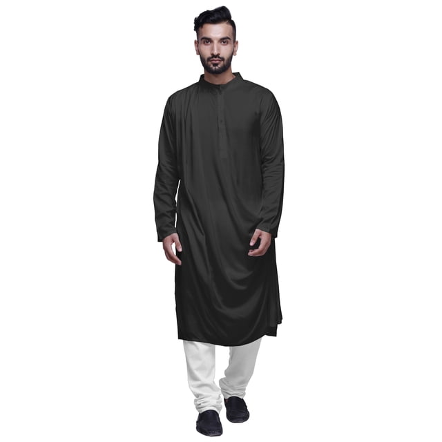 Atasi Solid Mens Kurta Cowl Drape Rayon Slub Festive Clothing Wear