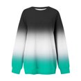thumbnail image 4 of Pisexur Chandail pour Femmes, Mode, Dégradé, Col Rond, Chandails à Manches Longues, Hauts pour Femme, Chandail Tendance d'Automne, Chandail à Capuchon Léger pour Femmes, Décontracté, Ample, Ourlet Fendu, Chandail à Enfiler, 4 of 4
